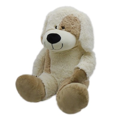 Microwavable toys plush dog with tourmaline beads