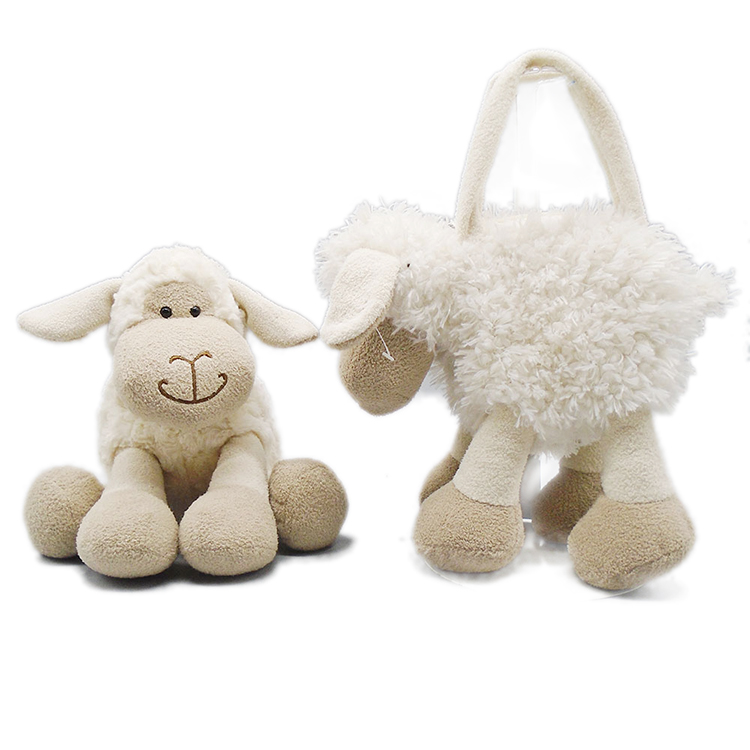 colorful cartoon sheep plush toy school bag